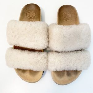 Tory Burch Shelton Shearling Slides sandals 6.5
